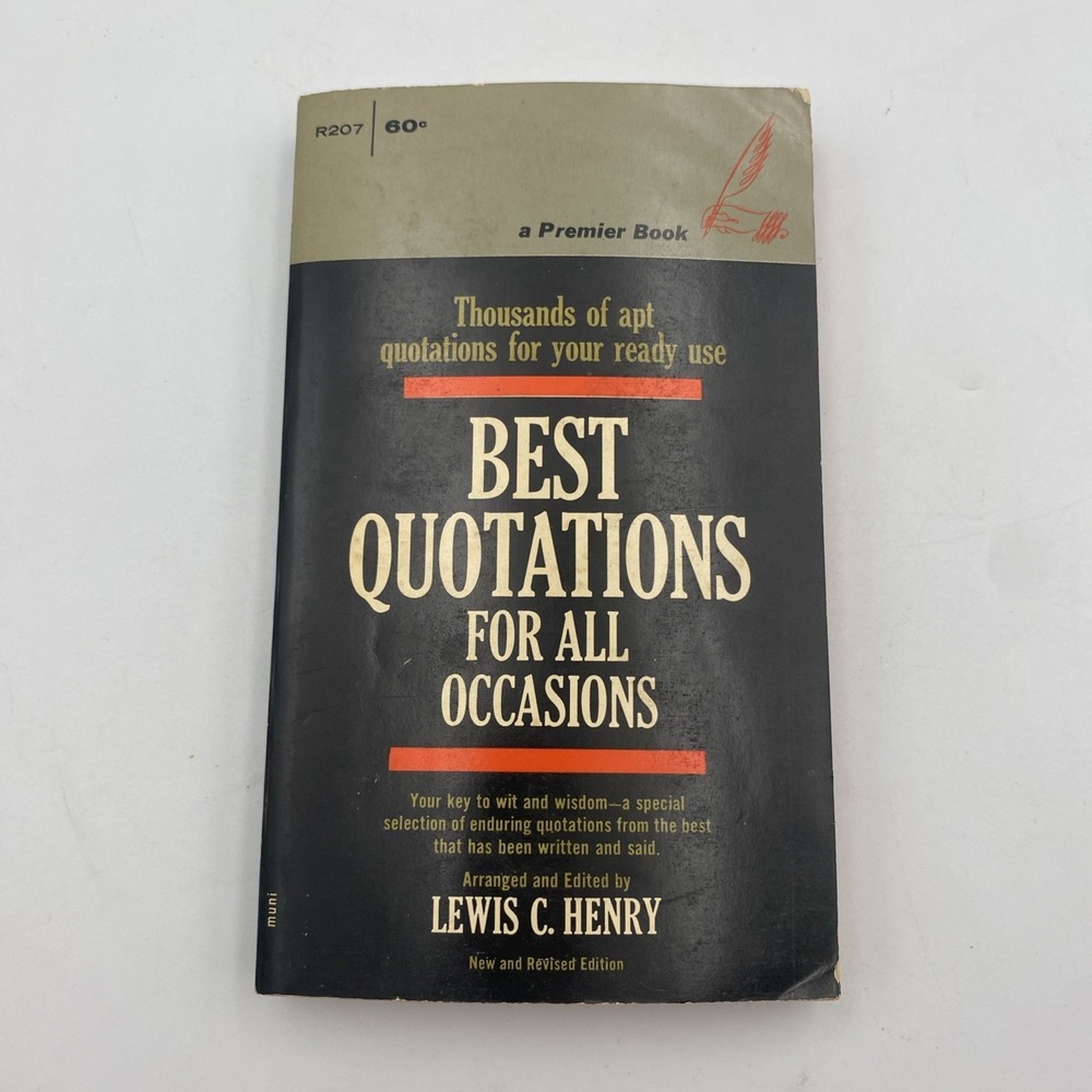 Best Quotations For All Occasions Self Help Paperback Book by Lewis C. Henry